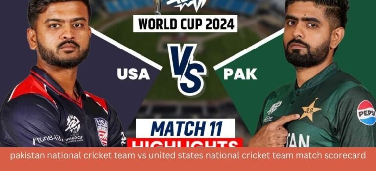 Pakistan National Cricket Team vs United States National Cricket Team Match Scorecard on June 06, 2024