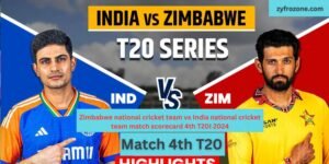 Zimbabwe national cricket team vs India national cricket team match scorecard 4th T20I 2024